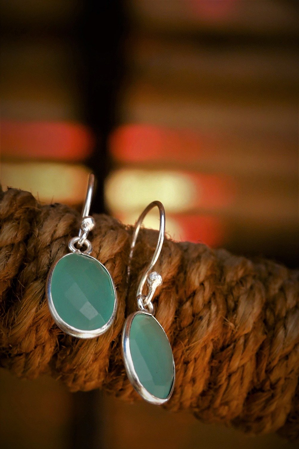 Aqua Stone Earrings