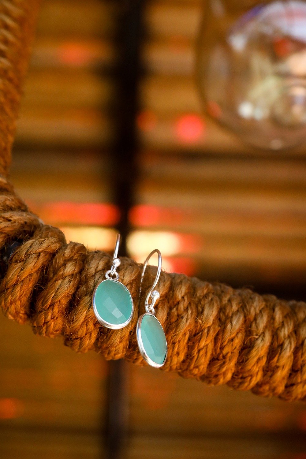 Aqua Stone Earrings - Image 2