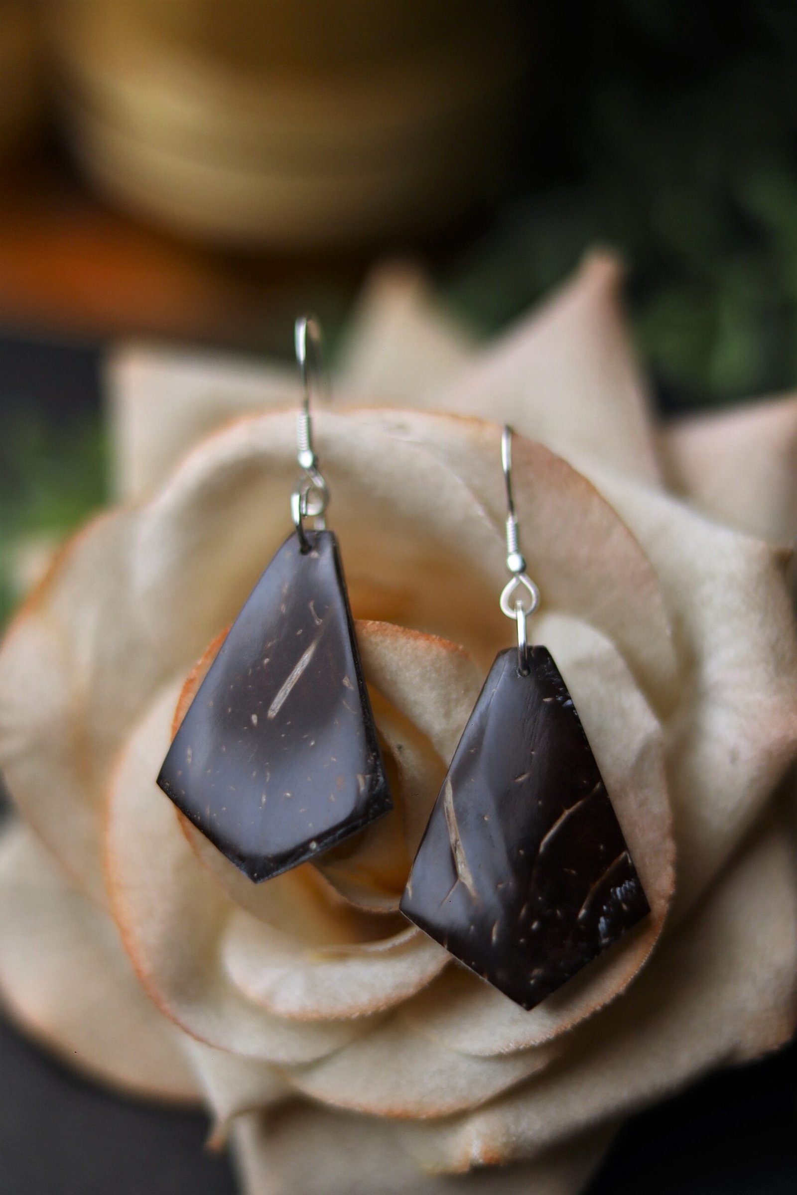 Coconut Diamond Drop Earrings - Image 2