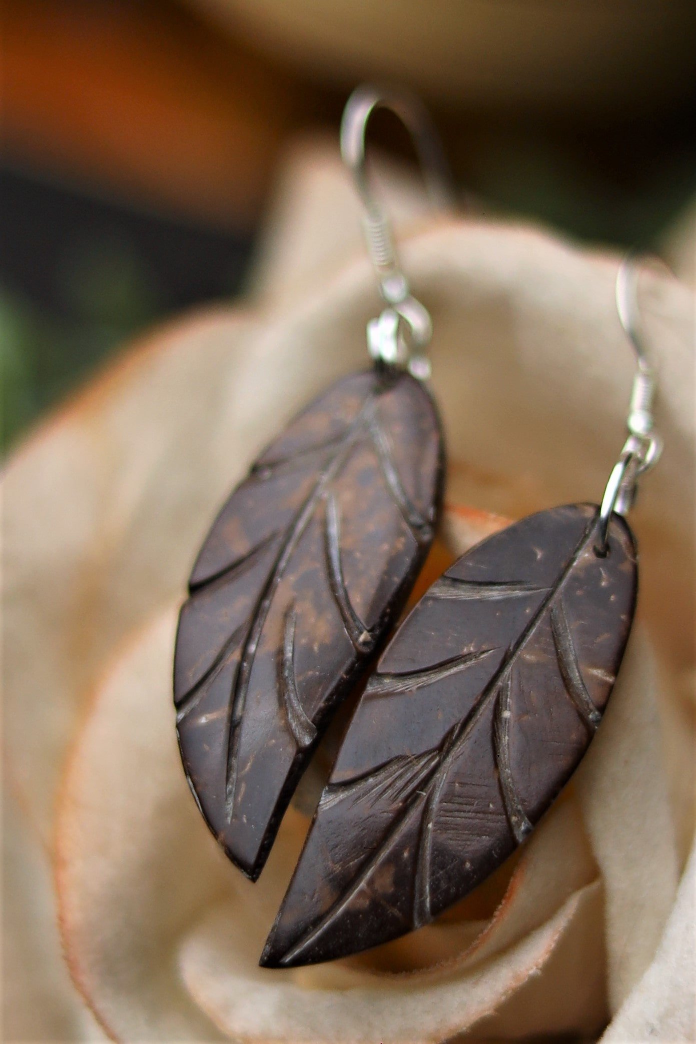 Coconut Romantic Leaf Earrings - Image 3