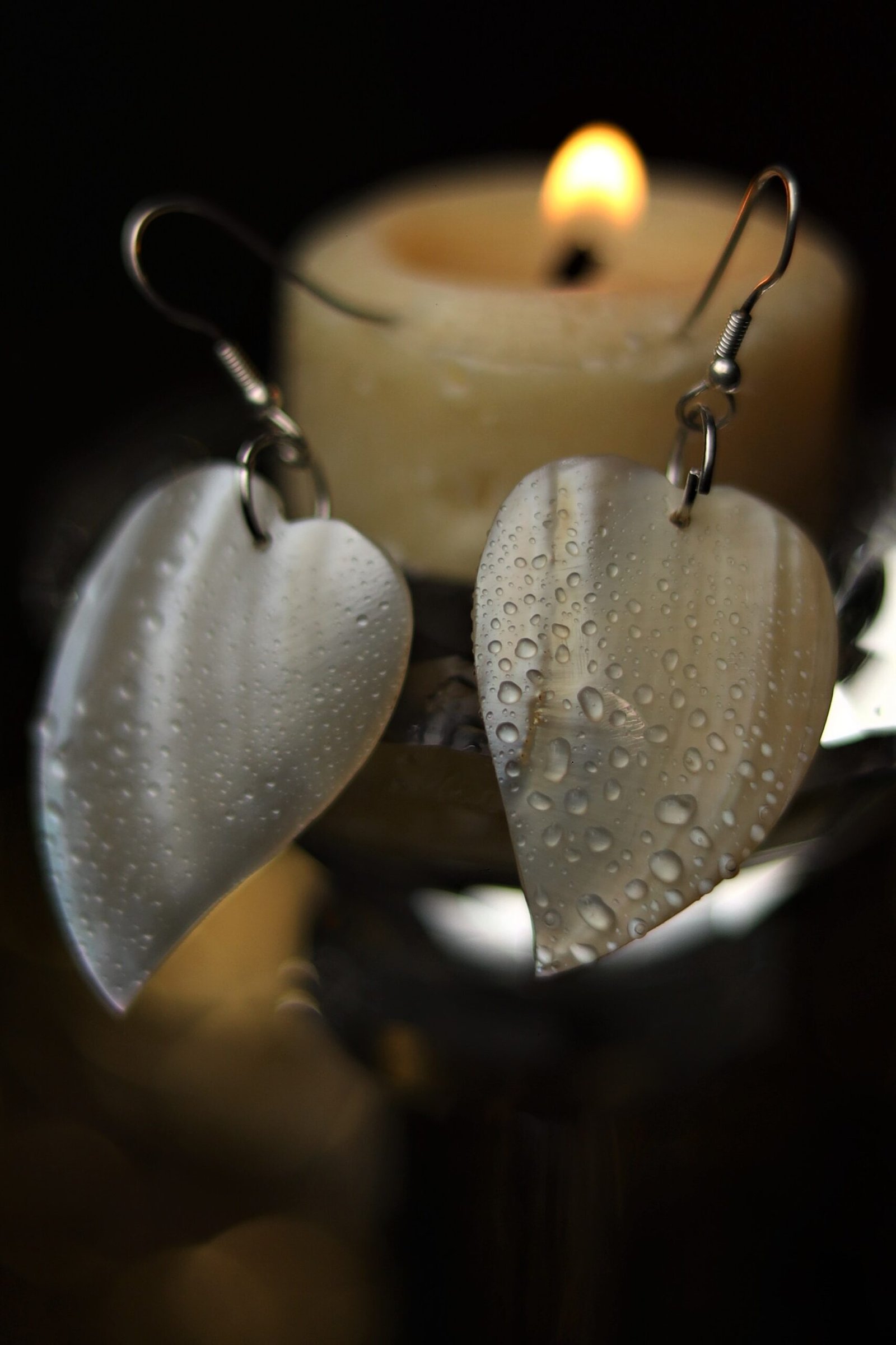 Sea Shell Romantic Heart Earrings - Image 2