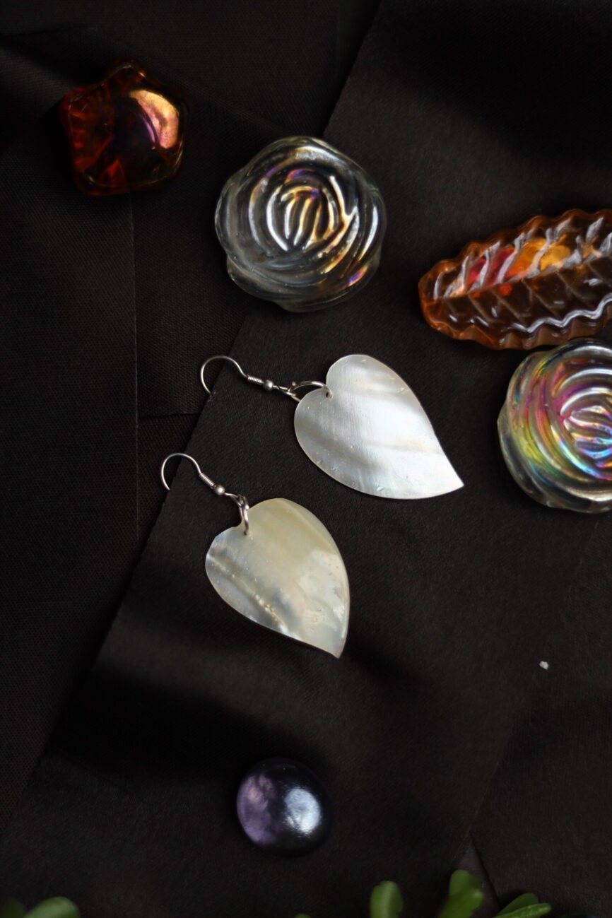 Sea Shell Romantic Heart Earrings