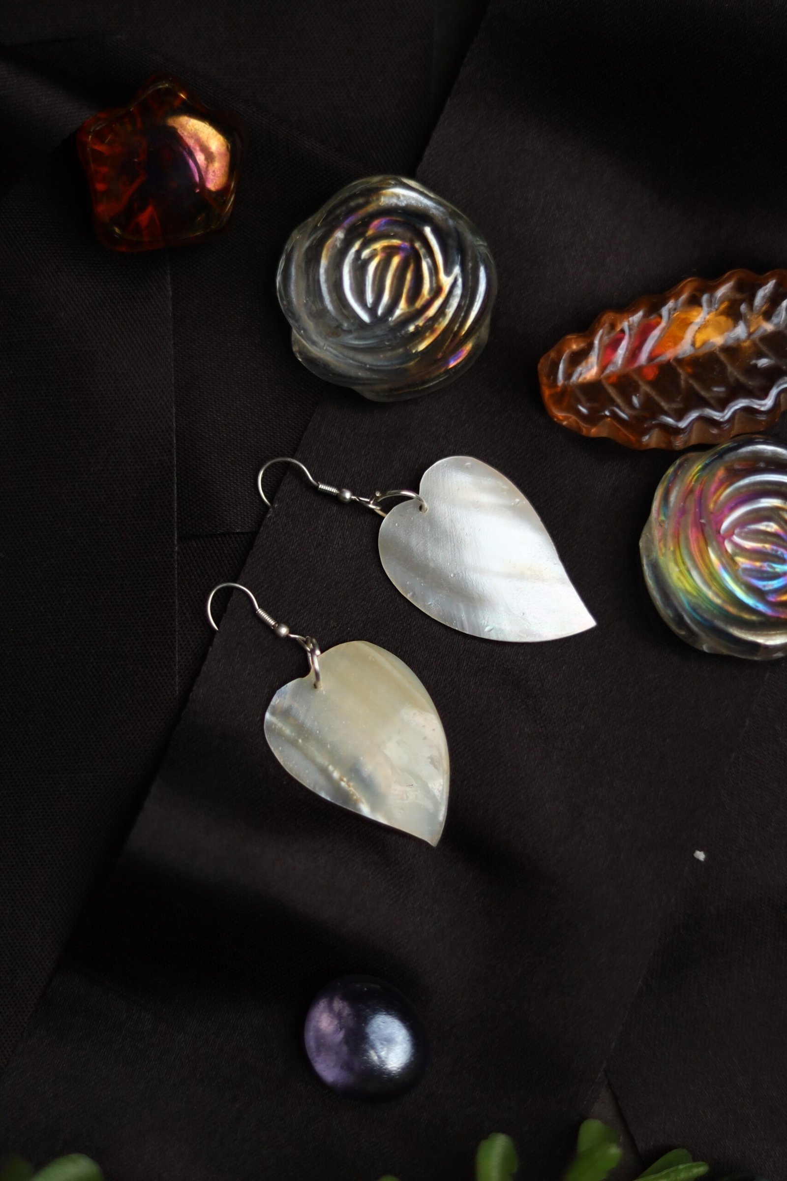 Sea Shell Romantic Heart Earrings